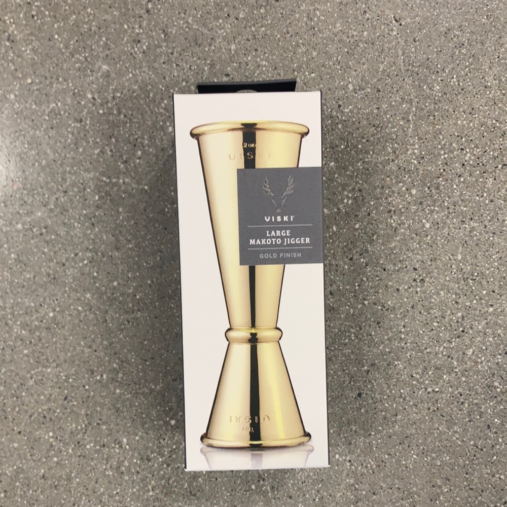 🥃🥄 TEN PACK Gold Stainless Steel Viski Brand 1 Oz./2 Oz. Japanese Jigger 🍸📐
